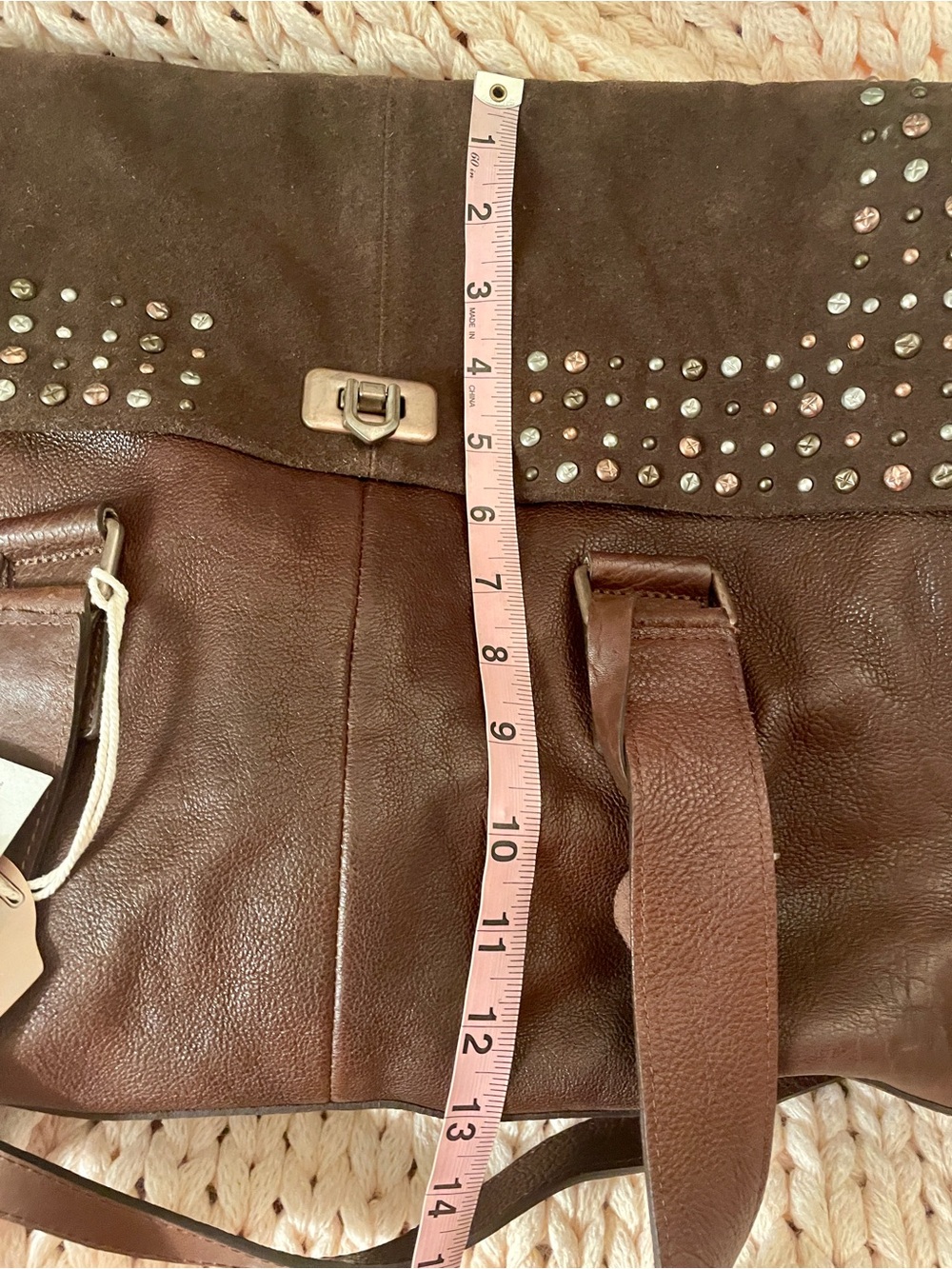 We The Free Shay Stud Tote. Genuine Leather and Suede. Like New! - Picture 5 of 11